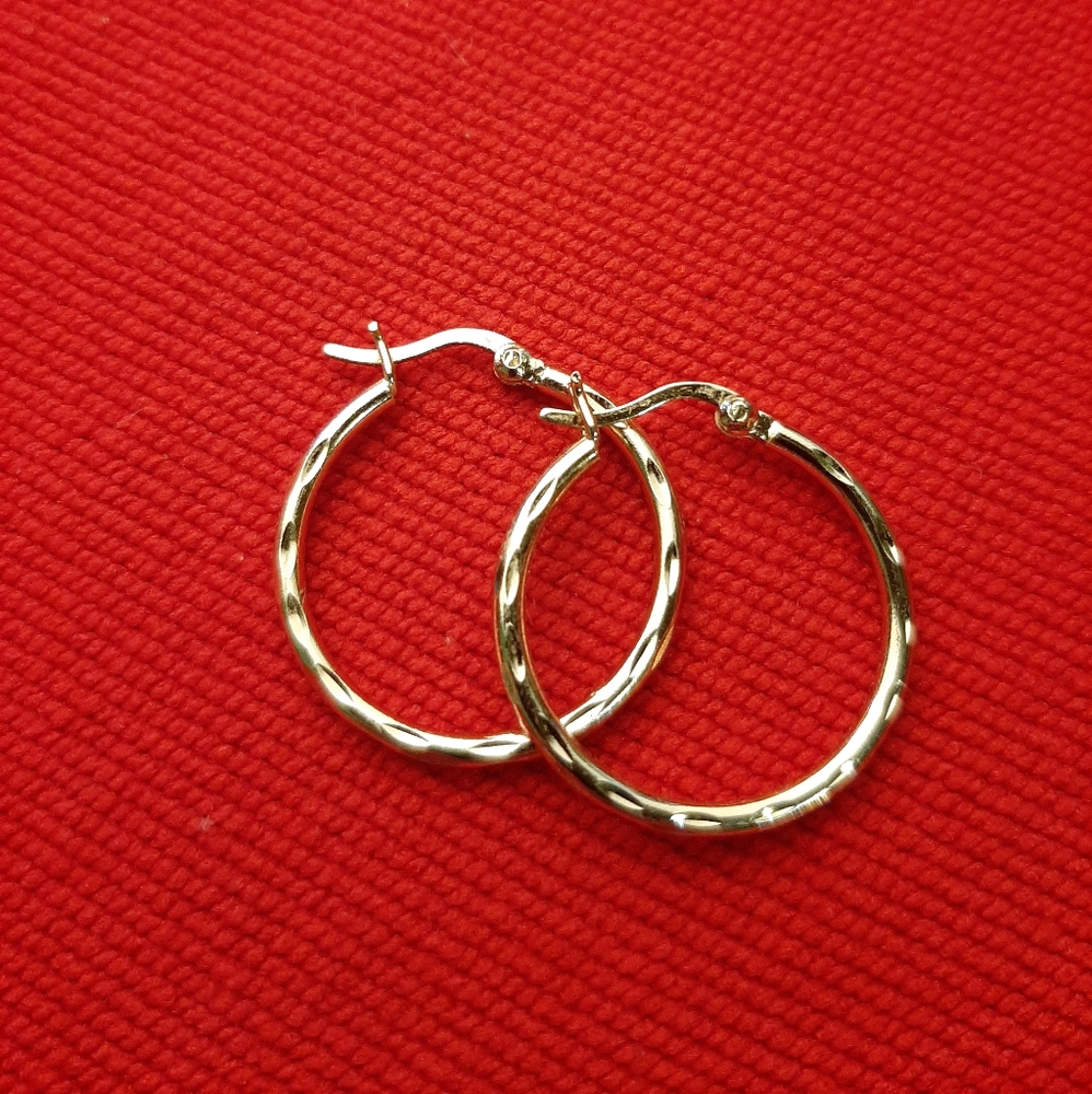 Gold over 925 Sterling Silver Hoop Earrings